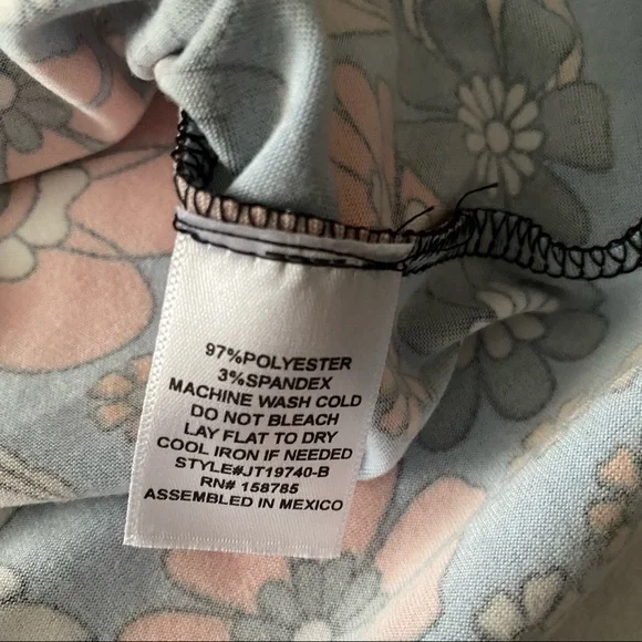 NWOT 70’s Hippie Floral Print Ruched Drawstring Crop Top - Picture 7 of 8